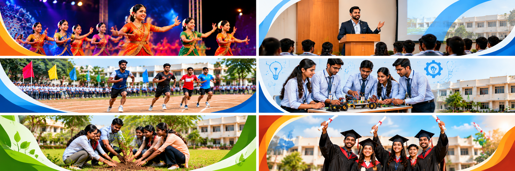Vibrant University Campus Life Collage